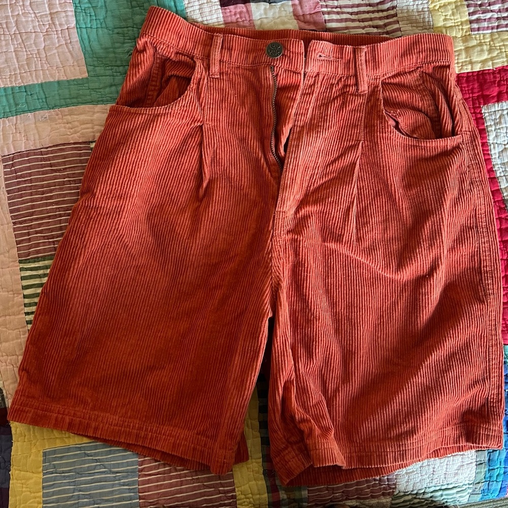 Lucy & Yak Orange Corduroy Shorts